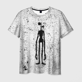 Мужская футболка 3D с принтом Сиреноголовый в Белгороде, 100% полиэфир | прямой крой, круглый вырез горловины, длина до линии бедер | siren head | zombie | великан | гигант | голова | гранж | гуманоид | зверь | зомби | инопланетянин | клещни | криптид | мистика | монстр | нло | пришелец | сирена | скелет | страшный | существа | тень | титан