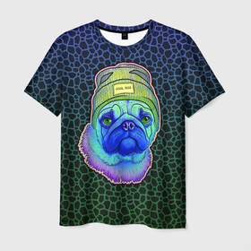Мужская футболка 3D с принтом Мопс , 100% полиэфир | прямой крой, круглый вырез горловины, длина до линии бедер | mops | pug | pugs | мопс | мопсы
