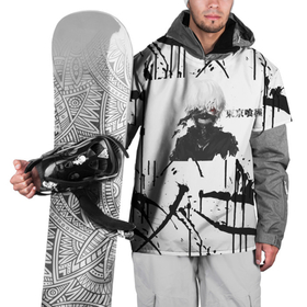Накидка на куртку 3D с принтом Токийский гуль в Новосибирске, 100% полиэстер |  | Тематика изображения на принте: абстракция | аниме | брызги | канеки | кен | кен канеки | токийский гуль | чб