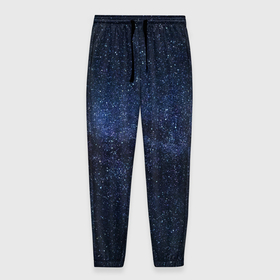 Мужские брюки 3D с принтом звездное небо в Кировске, 100% полиэстер | манжеты по низу, эластичный пояс регулируется шнурком, по бокам два кармана без застежек, внутренняя часть кармана из мелкой сетки | neon | space | stars | звезды | млечный путь