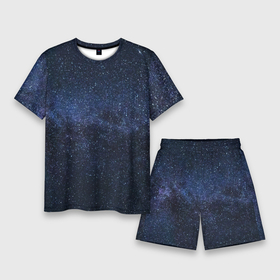 Мужской костюм с шортами 3D с принтом звездное небо ,  |  | neon | space | stars | звезды | млечный путь