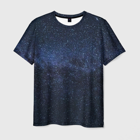 Мужская футболка 3D с принтом звездное небо , 100% полиэфир | прямой крой, круглый вырез горловины, длина до линии бедер | neon | space | stars | звезды | млечный путь