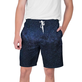 Мужские шорты 3D с принтом звездное небо в Кировске,  полиэстер 100% | прямой крой, два кармана без застежек по бокам. Мягкая трикотажная резинка на поясе, внутри которой широкие завязки. Длина чуть выше колен | neon | space | stars | звезды | млечный путь