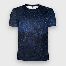 Мужская футболка 3D спортивная с принтом звездное небо в Санкт-Петербурге, 100% полиэстер с улучшенными характеристиками | приталенный силуэт, круглая горловина, широкие плечи, сужается к линии бедра | neon | space | stars | звезды | млечный путь