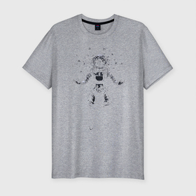 Мужская футболка хлопок Slim с принтом Космонавт , 92% хлопок, 8% лайкра | приталенный силуэт, круглый вырез ворота, длина до линии бедра, короткий рукав | астронавт | звезды | космонавт | космос | луна | маск | планеты