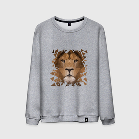 Мужской свитшот хлопок с принтом Лев , 100% хлопок |  | арт | геометрия | зверь | лев | тигр. кошка | царь
