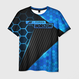 Мужская футболка 3D с принтом Forza Horizon в Белгороде, 100% полиэфир | прямой крой, круглый вырез горловины, длина до линии бедер | fh4 | forza | games | horizon | playground | авто | гонки | горизонт | машины | сила | фестиваль | форза | хоризон