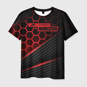 Мужская футболка 3D с принтом Forza Horizon в Екатеринбурге, 100% полиэфир | прямой крой, круглый вырез горловины, длина до линии бедер | fh4 | forza | games | horizon | playground | авто | гонки | горизонт | машины | сила | фестиваль | форза | хоризон