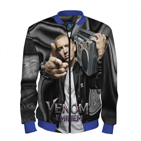 Мужской бомбер 3D с принтом Eminem-Venom в Белгороде, 100% полиэстер | застегивается на молнию, по бокам два кармана без застежек, по низу бомбера и на воротнике - эластичная резинка | Тематика изображения на принте: eminem | rap | venom eminem | рэп | хип хоп | эминем
