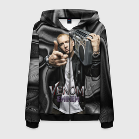 Мужская толстовка 3D на молнии с принтом Eminem-Venom в Екатеринбурге, 100% полиэстер | длина до линии бедра, манжеты и пояс оформлены мягкой тканевой резинкой, двухслойный капюшон со шнурком для регулировки, спереди молния, по бокам два кармана | eminem | rap | venom eminem | рэп | хип хоп | эминем