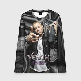 Мужской лонгслив 3D с принтом Eminem-Venom в Петрозаводске, 100% полиэстер | длинные рукава, круглый вырез горловины, полуприлегающий силуэт | Тематика изображения на принте: eminem | rap | venom eminem | рэп | хип хоп | эминем