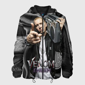 Мужская куртка 3D с принтом Eminem-Venom в Новосибирске, ткань верха — 100% полиэстер, подклад — флис | прямой крой, подол и капюшон оформлены резинкой с фиксаторами, два кармана без застежек по бокам, один большой потайной карман на груди. Карман на груди застегивается на липучку | eminem | rap | venom eminem | рэп | хип хоп | эминем