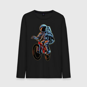 Мужской лонгслив хлопок с принтом Bicycle в Тюмени, 100% хлопок |  | bicycle | cosmonaut | cosmos | drive | extreme | space | spacesuit | велосипед | космонавт | космос | скафандр | экстрим