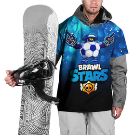 Накидка на куртку 3D с принтом Mascot Darryl Талисман в Тюмени, 100% полиэстер |  | brawl | brawl stars | brawlstars | brawl_stars | jessie | mascot darryl | бравл | бравлстарс | дэрил | маскот | мяч | футбол | футбольный мяч