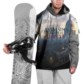 Накидка на куртку 3D с принтом Assassin’s Creed Unity в Тюмени, 100% полиэстер |  | black flag | brotherhood | chronicles | creed | game | origins | revelations | rogue | syndicate | unity | valhalla | альтаир | ассасин | игры | кинжал | пираты
