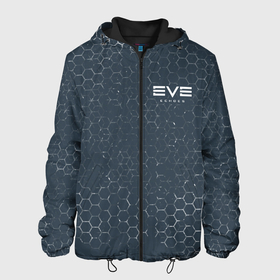 Мужская куртка 3D с принтом EVE ECHOES / ИВ ЭХО в Екатеринбурге, ткань верха — 100% полиэстер, подклад — флис | прямой крой, подол и капюшон оформлены резинкой с фиксаторами, два кармана без застежек по бокам, один большой потайной карман на груди. Карман на груди застегивается на липучку | echo | echoes | eve | game | games | logo | online | space | ев онлайн | ев эхо | еве | ив онлайн | ив эхо | игра | игры | космос | лого | логотип | логотипы | онлайн | символ | символы | эхо | эхос