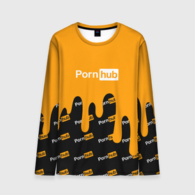 Мужской лонгслив 3D с принтом Porn Hub , 100% полиэстер | длинные рукава, круглый вырез горловины, полуприлегающий силуэт | hub | logo | краска | лого | логотип | сайт | хаб