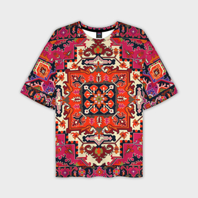 Мужская футболка oversize 3D с принтом Бордовый  ковер иллюстрация в Новосибирске,  |  | 90 е | 90е | бабушкин | бабушкин ковер | девяностые | ковер | ковер на стене | коврик | кружево | мягкий | орнамент | палас | пол | старый ковер | текстуры | узор | цветочки | цветы