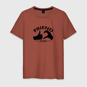 Мужская футболка хлопок с принтом Friend zone logo в Петрозаводске, 100% хлопок | прямой крой, круглый вырез горловины, длина до линии бедер, слегка спущенное плечо. | грусть | лайк | любовь | руки | сердце | цвет | черно белое | черный