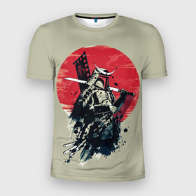 Мужская футболка 3D спортивная с принтом Samurai man в Белгороде, 100% полиэстер с улучшенными характеристиками | приталенный силуэт, круглая горловина, широкие плечи, сужается к линии бедра | Тематика изображения на принте: бамбук | катана | сакура | самурай | япония