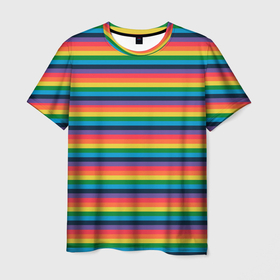 Мужская футболка 3D с принтом Радужный флаг , 100% полиэфир | прямой крой, круглый вырез горловины, длина до линии бедер | pride | rainbow | tiktok | мем | оля тыква | подсяду | прайд | привет | привет я подсяду | радуга | радужный флаг | тик ток | тикток | феминизм | феминитивы | я подсяду