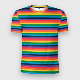Мужская футболка 3D спортивная с принтом Радужный флаг в Тюмени, 100% полиэстер с улучшенными характеристиками | приталенный силуэт, круглая горловина, широкие плечи, сужается к линии бедра | pride | rainbow | tiktok | мем | оля тыква | подсяду | прайд | привет | привет я подсяду | радуга | радужный флаг | тик ток | тикток | феминизм | феминитивы | я подсяду