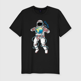 Мужская футболка хлопок Slim с принтом Elon Musk в Новосибирске, 92% хлопок, 8% лайкра | приталенный силуэт, круглый вырез ворота, длина до линии бедра, короткий рукав | astronaut | celebrity | cosmonaut | cosmos | genius | gloves | planet | space | spacesuit | гений | знаменитость | космонавт | космос | перчатки | планета | скафандр