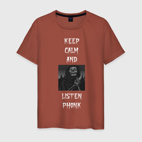 Мужская футболка хлопок с принтом keep calm phonk в Белгороде, 100% хлопок | прямой крой, круглый вырез горловины, длина до линии бедер, слегка спущенное плечо. | 2020 | art | keep calm | music | phonk