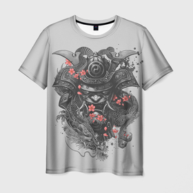 Мужская футболка 3D с принтом Samurai в Тюмени, 100% полиэфир | прямой крой, круглый вырез горловины, длина до линии бедер | острова | самурай | токио | япония