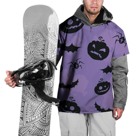 Накидка на куртку 3D с принтом Фиолетовый хэллоуин в Белгороде, 100% полиэстер |  | Тематика изображения на принте: арт | вектор | вырезанные лица | летучая мышь | летучие мыши | паук | пауки | рисунок | тыква | тыквы | фиолетовый | черный