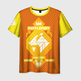 Мужская футболка 3D+ с принтом Хаффлпафф в Белгороде, 100% микрофибра | круглый вырез горловины, длина до линии бедер | harry potter | hufflepuff | vdzabma | гарри поттер | пуффендуй | хаффлпафф
