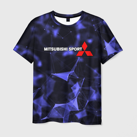 Мужская футболка 3D с принтом MITSUBISHI в Петрозаводске, 100% полиэфир | прямой крой, круглый вырез горловины, длина до линии бедер | mitsubishi | авто | автомобиль | лого | логотип | митсубиси | митсубиши | текстура