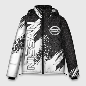 Мужская зимняя куртка 3D с принтом NISSAN в городе Новоалтайск, верх — 100% полиэстер; подкладка — 100% полиэстер; утеплитель — 100% полиэстер | длина ниже бедра, свободный силуэт Оверсайз. Есть воротник-стойка, отстегивающийся капюшон и ветрозащитная планка. 

Боковые карманы с листочкой на кнопках и внутренний карман на молнии. | nissan | авто | автомобиль | логотип | марка | машина | надпись | нисан | текстура