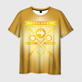 Мужская футболка 3D с принтом Hufflepuff Quidditch Team , 100% полиэфир | прямой крой, круглый вырез горловины, длина до линии бедер | Тематика изображения на принте: harry potter | hufflepuff | quidditch | vdzabma | гарри поттер | квиддич | пуффендуй | хаффлпафф