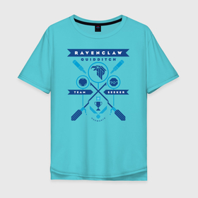 Мужская футболка хлопок Oversize с принтом Ravenclaw Quidditch Team в Курске, 100% хлопок | свободный крой, круглый ворот, “спинка” длиннее передней части | harry potter | quidditch | ravenclaw | vdzabma | гарри поттер | квиддич | когтевран | равенкло | рэйвенкло