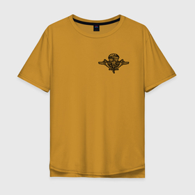 Мужская футболка хлопок Oversize с принтом ВДВ в Тюмени, 100% хлопок | свободный крой, круглый ворот, “спинка” длиннее передней части | Тематика изображения на принте: вдв | десантура | никто кроме нас