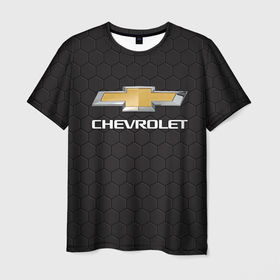 Мужская футболка 3D с принтом CHEVROLET , 100% полиэфир | прямой крой, круглый вырез горловины, длина до линии бедер | chevrolet | авто | автомобиль | логотип | марка | машина | надпись | текстура | шевроле | шевролет