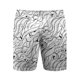 Мужские шорты спортивные с принтом Черно белые узоры ,  |  | abstract | art | pattern | абстракционизм | абстракция | аниме | арт | брызги | волны | восточный | граффити | змеи | инь янь | искусство | кружево | линии | море | паттерн | текстура | тучи | узор | хавитки | черви