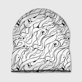 Шапка 3D с принтом Черно белые узоры в Тюмени, 100% полиэстер | универсальный размер, печать по всей поверхности изделия | abstract | art | pattern | абстракционизм | абстракция | аниме | арт | брызги | волны | восточный | граффити | змеи | инь янь | искусство | кружево | линии | море | паттерн | текстура | тучи | узор | хавитки | черви