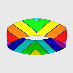 Повязка на голову 3D с принтом Rainbow Stripes в Кировске,  |  | geometry | gradient | neon | геометрические | градиент | детям | кислота | кислотный | конус | красочный | линии | неоновые | пирамида | полоска | полосы | радуга | радужный | разноцветные | сочный | треугольники