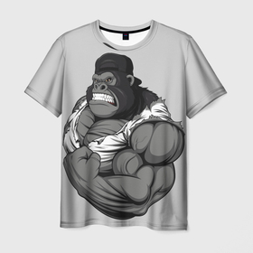 Мужская футболка 3D с принтом Bodybuilding G в Курске, 100% полиэфир | прямой крой, круглый вырез горловины, длина до линии бедер | бодибилдинг | гантели | спорт | штанга