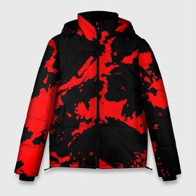Мужская зимняя куртка 3D с принтом Красный на черном в Тюмени, верх — 100% полиэстер; подкладка — 100% полиэстер; утеплитель — 100% полиэстер | длина ниже бедра, свободный силуэт Оверсайз. Есть воротник-стойка, отстегивающийся капюшон и ветрозащитная планка. 

Боковые карманы с листочкой на кнопках и внутренний карман на молнии. | Тематика изображения на принте: abstract | black | demon | halloween | pattern | red | абстрактные | алые | брызги | демон | камуфляж | краска | краски | кровавый | кровь | лава | мазки | маскировка | милитари | огонь | паттерн | пламя | пятна | пятнистый