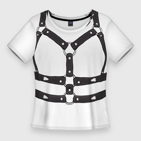 Женская футболка 3D Slim с принтом Портупея в Курске,  |  | подружке | портупея с крыльями | принт портупея | рок