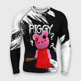 Мужской рашгард 3D с принтом ROBLOX PIGGY  СВИНКА ПИГГИ ,  |  | pig | piggy | roblox | игра | компьютерная игра | логотип | онлайн | онлайн игра | пигги | поросенок | роблакс | роблокс | свинка | свинья