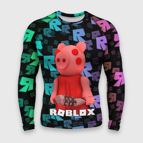 Мужской рашгард 3D с принтом ROBLOX PIGGY  СВИНКА ПИГГИ ,  |  | pig | piggy | roblox | игра | компьютерная игра | логотип | онлайн | онлайн игра | пигги | поросенок | роблакс | роблокс | свинка | свинья