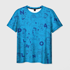 Мужская футболка 3D с принтом Наполи Блю в Петрозаводске, 100% полиэфир | прямой крой, круглый вырез горловины, длина до линии бедер | napoli | гамсик | гамшик | инсинье | кальехон | каннаваро | кулибали | лавесси | маджио | марадона | мертенс | наполи | неаполь