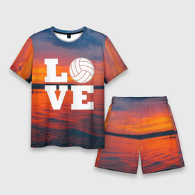 Мужской костюм с шортами 3D с принтом LOVE Volleyball в Белгороде,  |  | Тематика изображения на принте: beach | i love | live | love | voleybal | volleyball | волебол | волейбол | волейболист | волейболистка | воллейбол | пляжный | я люблю