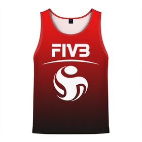 Мужская майка 3D с принтом FIVB ВОЛЕЙБОЛ в Екатеринбурге, 100% полиэстер | круглая горловина, приталенный силуэт, длина до линии бедра. Пройма и горловина окантованы тонкой бейкой | Тематика изображения на принте: fivb | voleybal | volleyball | волебол | волейбол | волейбола | волейболист | волейболистка | воллейбол | международная | федерация | фивб