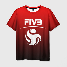 Мужская футболка 3D с принтом FIVB ВОЛЕЙБОЛ в Рязани, 100% полиэфир | прямой крой, круглый вырез горловины, длина до линии бедер | fivb | voleybal | volleyball | волебол | волейбол | волейбола | волейболист | волейболистка | воллейбол | международная | федерация | фивб
