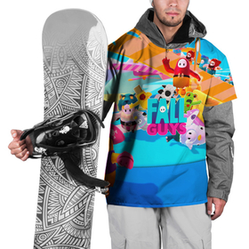 Накидка на куртку 3D с принтом FALL GAYS   ФОЛЛ ГАЙС в Тюмени, 100% полиэстер |  | Тематика изображения на принте: fall guys | game | фол гайс | фолл гайс